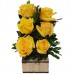 AK06-Ikebana com 6 Rosas Amarelas