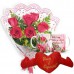 MB60-Mini Buquê com 6 Rosas Vermelhas+Coração "Você é Especial"+1Caneca (Rosa) "Você e um presente de Deus..."