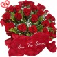 BP29-Buquê 24 Rosas Vermelhas+Coração Grande "Eu Te Amo" 62X34