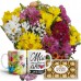 BCC08-Buquê com Flores Campestres+Chocolate 12un+1Caneca "Mãe Como é Grande o meu...."