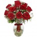 AV72-Arranjo no Vaso P com 12 Rosas Vermelhas